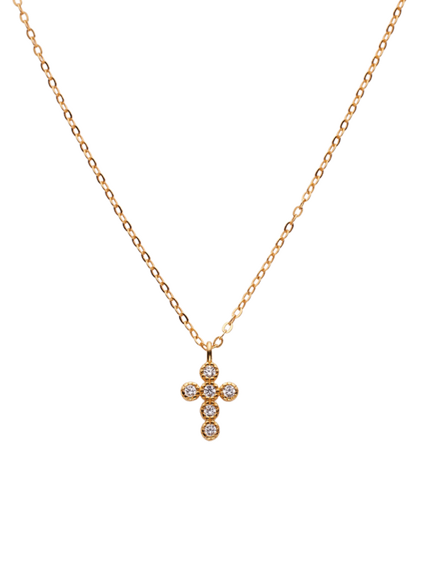 18k gold plated - cross zirconia necklace Odette