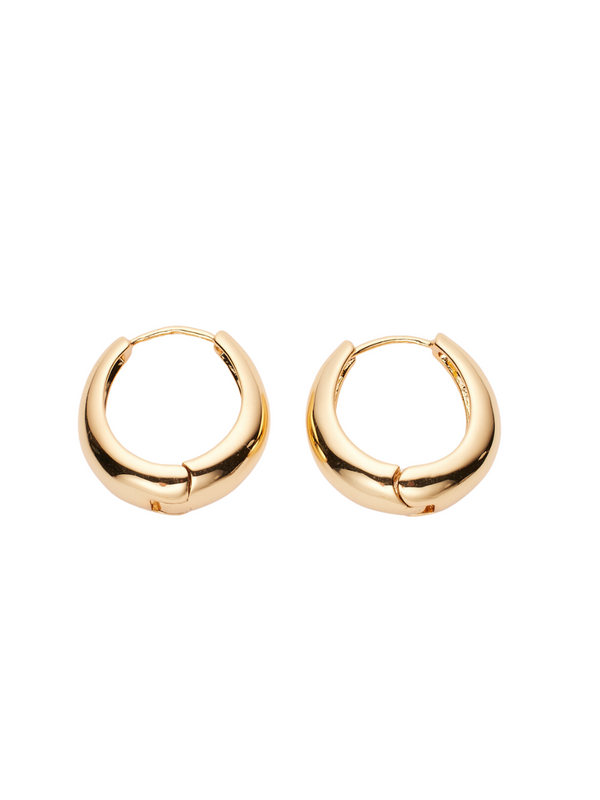 18k gold plated - chunky huggies earrings