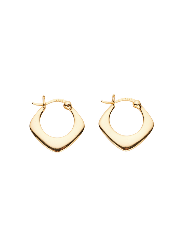 18k gold plated - geometric shape hoops earrings Larina