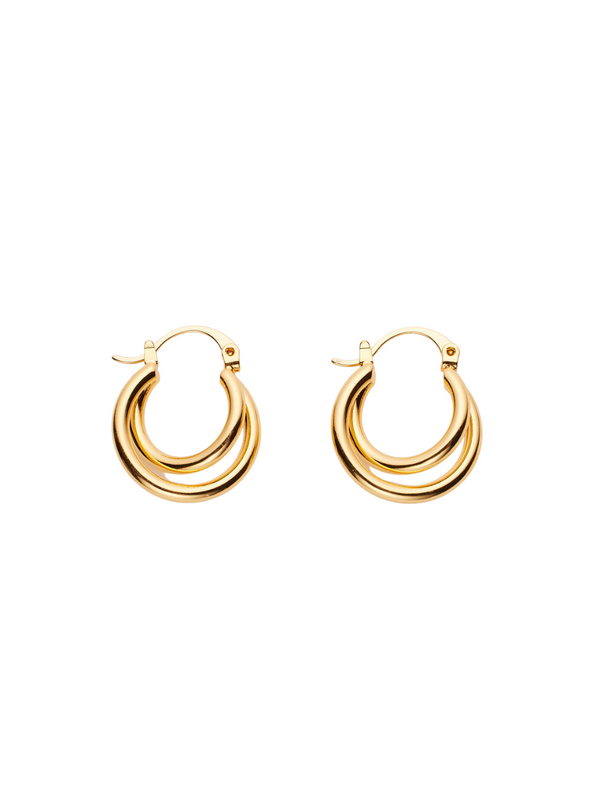 18k gold plated - double layered hoops earrings Danica