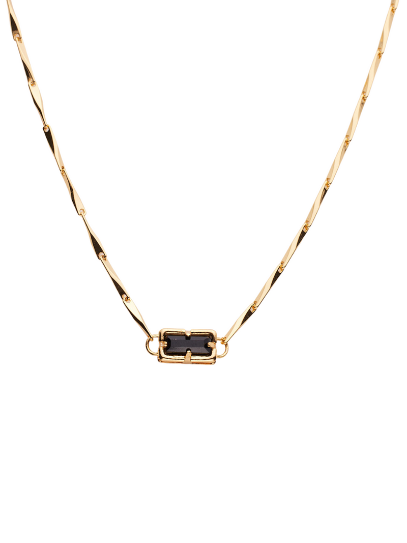 18k gold plated - black zirconia necklace Faye