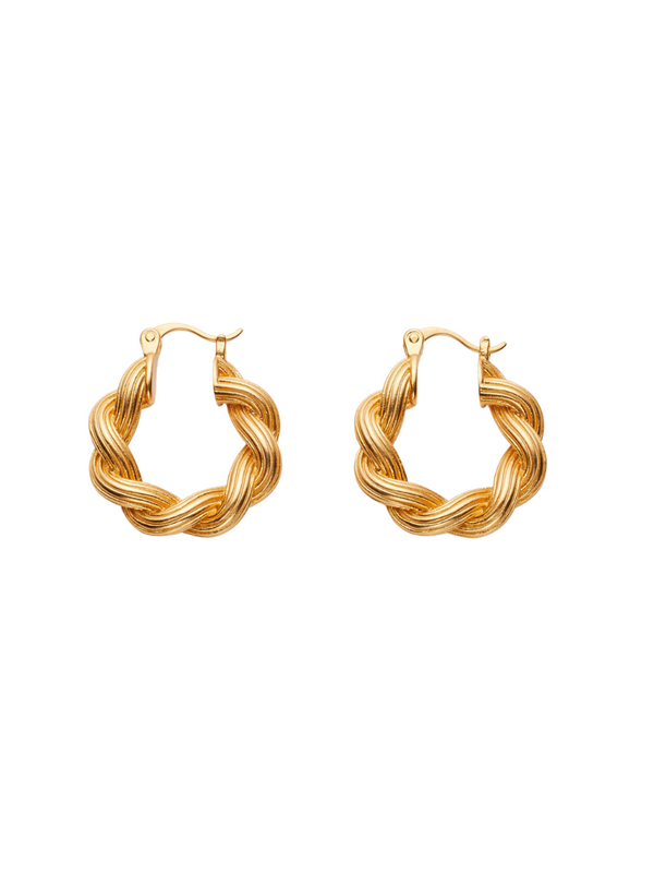 gold plated - twist braid hoops earring Adia