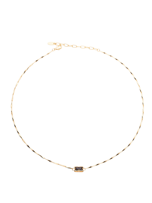 18k gold plated - black zirconia necklace Faye