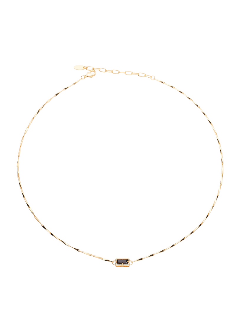 18k gold plated - black zirconia necklace Faye