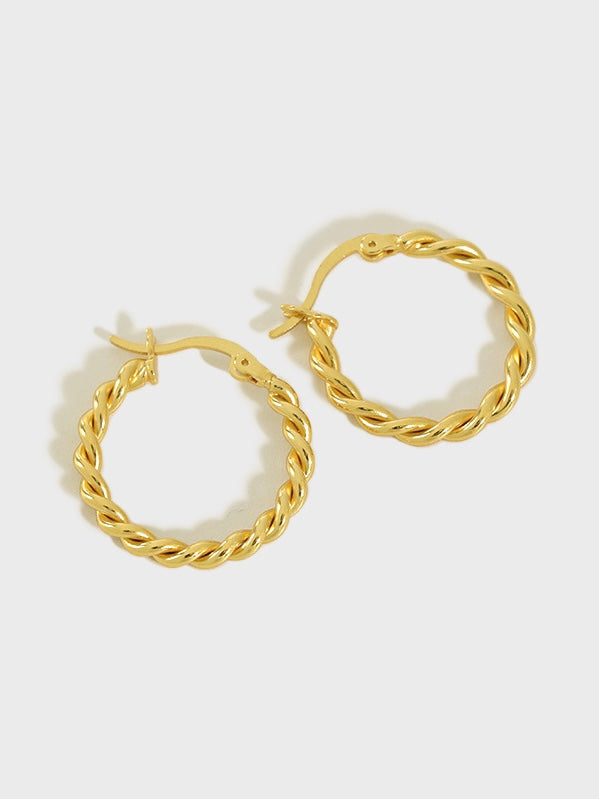 s925 sterling silver - twist hoops 18k gold plated