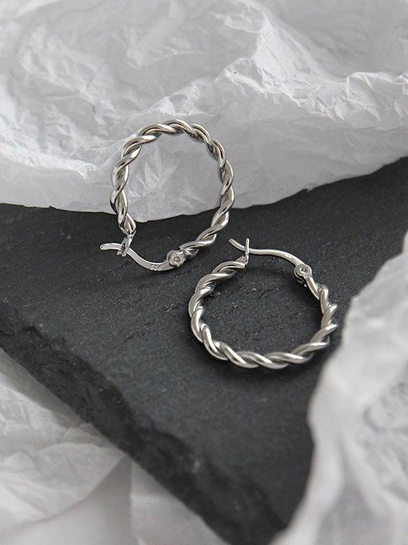 s925 sterling silver - twist hoops 18k gold plated