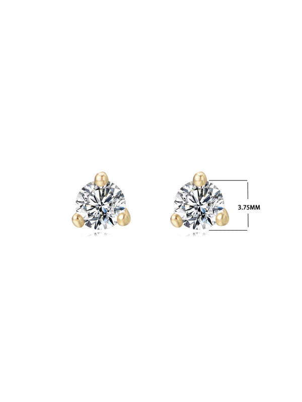 s925 sterling silver - zirconia minimal earrings