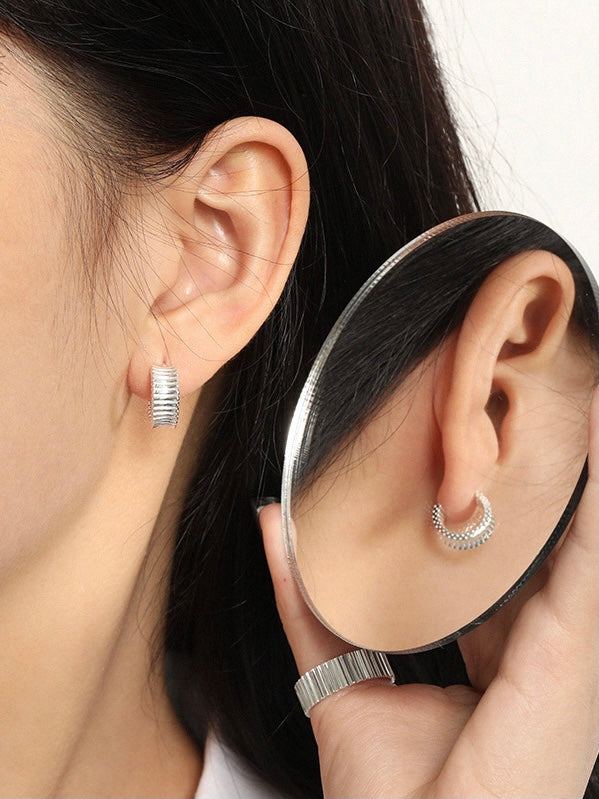 s925 sterling silver - louver layer earring