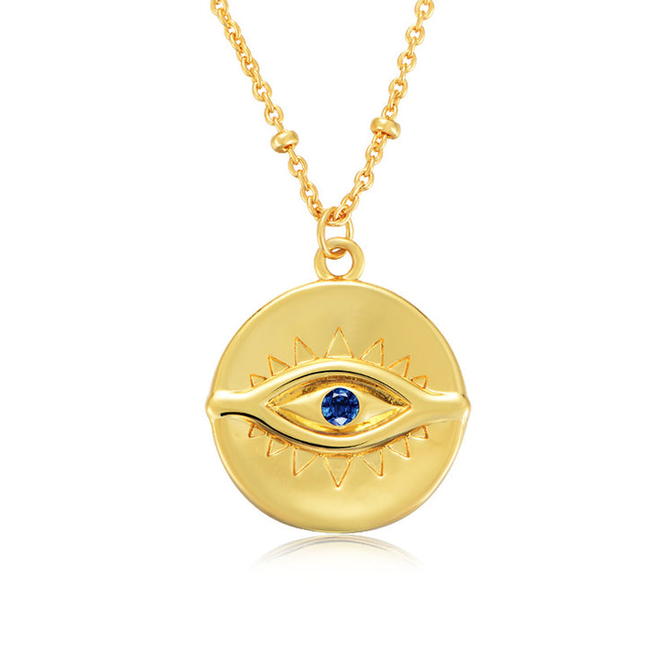 s925 sterling silver necklace Evil eye 18k gold plated