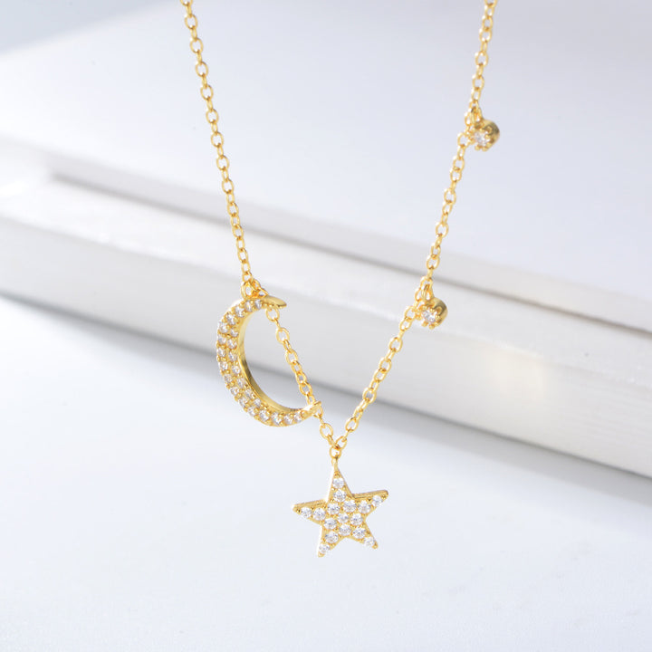 s925  silver necklace Stella 18k gold plated