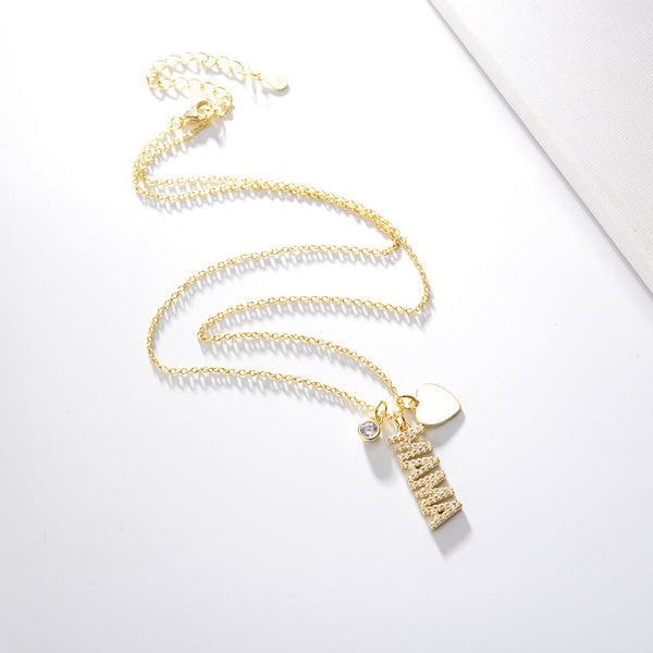 s925 silver necklace MAMA 18k gold plated