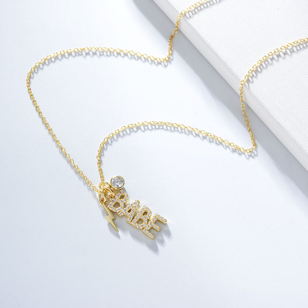 s925 silver necklace BABE 18k gold plated