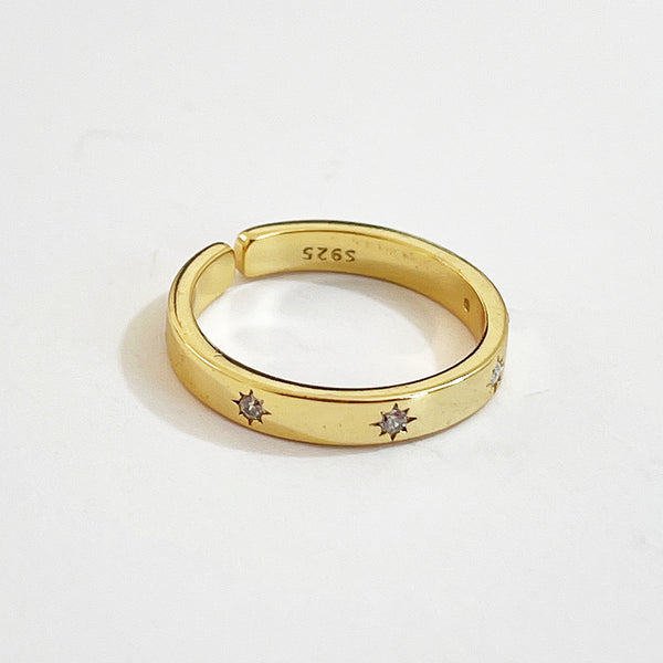 s925 sterling silver ring Zoe 18k gold plated