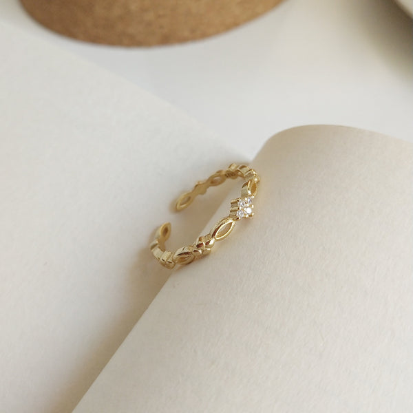 s925 sterling ring Journée 18k gold plated