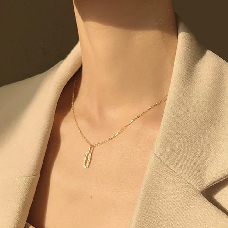 14k gold plated - minimal loop pendant necklace