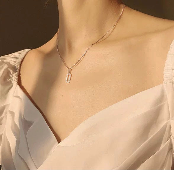 14k gold plated - minimal loop pendant necklace