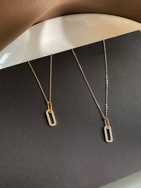 14k gold plated - minimal loop pendant necklace