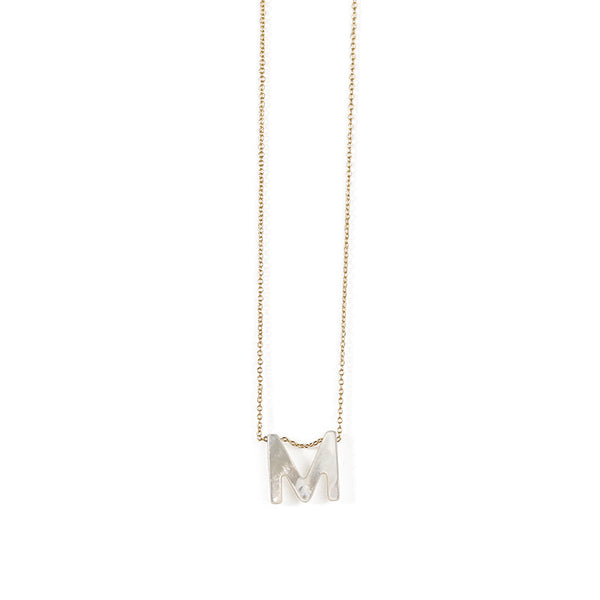 Nacre initial letter necklace