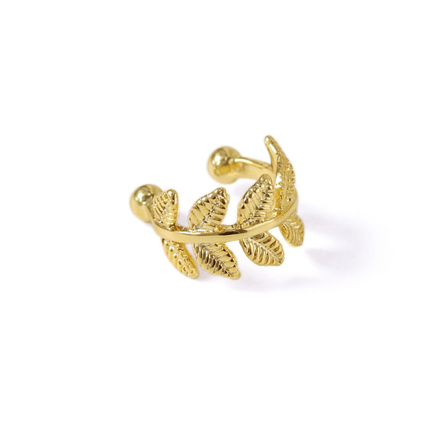 18k gold plated - ear bone clip Feather & Leaves