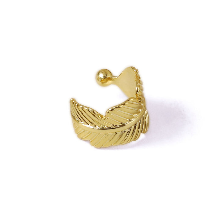 Ear bone Ohrringe Federn / Blätter 18k Gold beschichtet