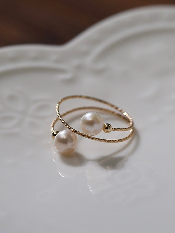 14k gold filled freshwater pearl ring