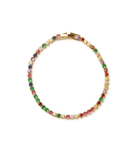 18k gold plated - Multi-color cubic zirconia bracelet