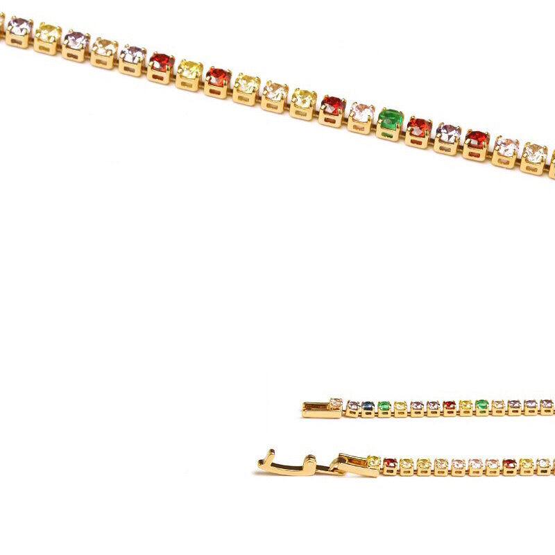 18k gold plated - Multi-color cubic zirconia bracelet