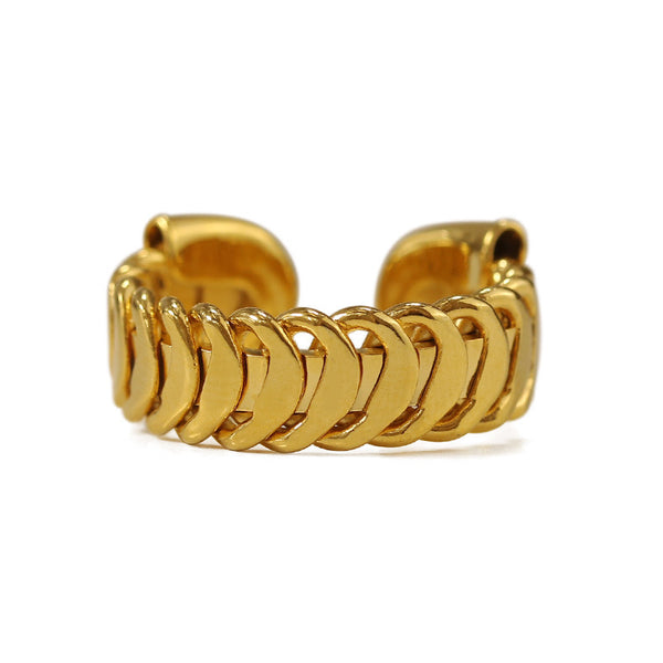 Snake chain ring 18k gold plated