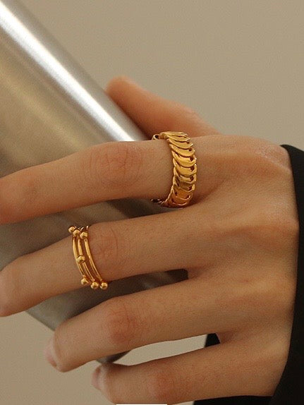 Snake chain ring 18k gold plated