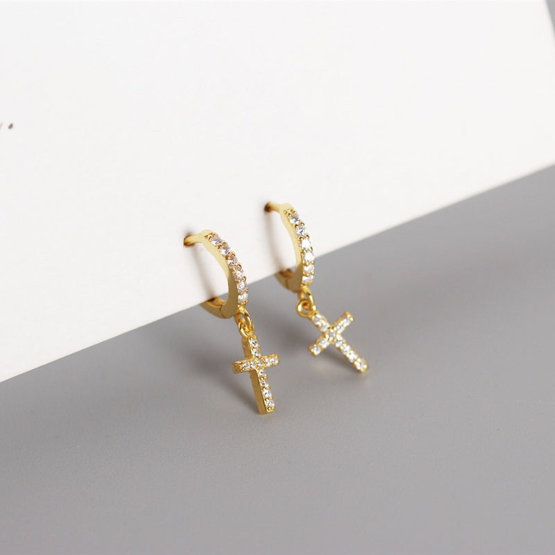 s925 silver earrings the Cross