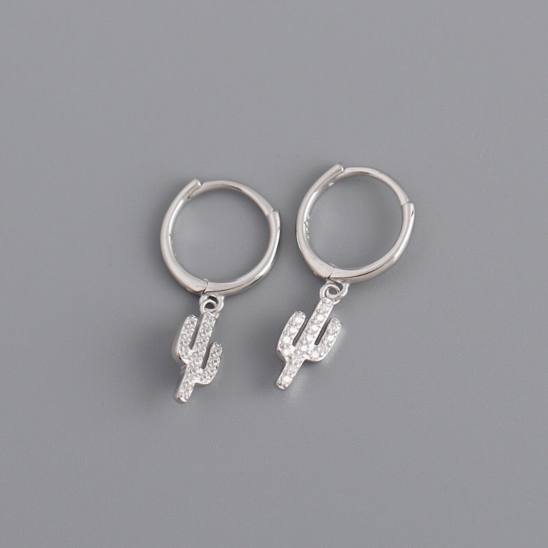 s925 silver earrings the Cactus