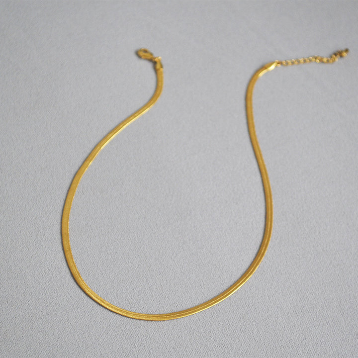 18k gold plated - flat snake chain necklace