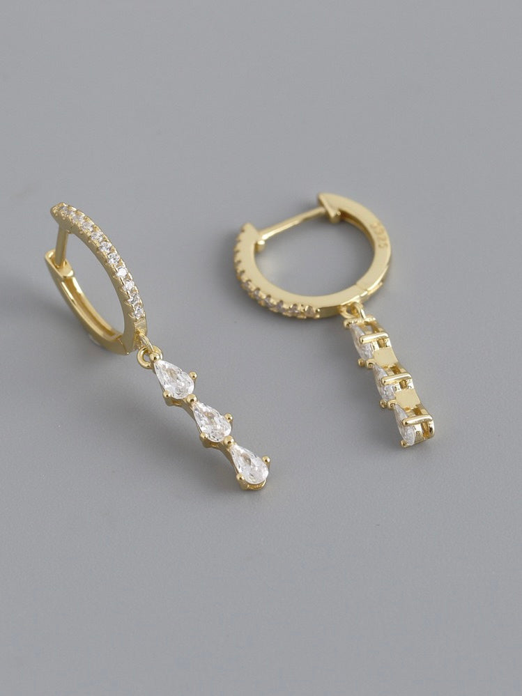 18k gold plated - mini zirconia earring hoops