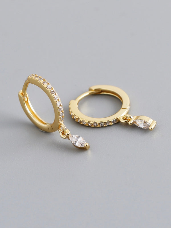 18k gold plated - mini zirconia earring hoops