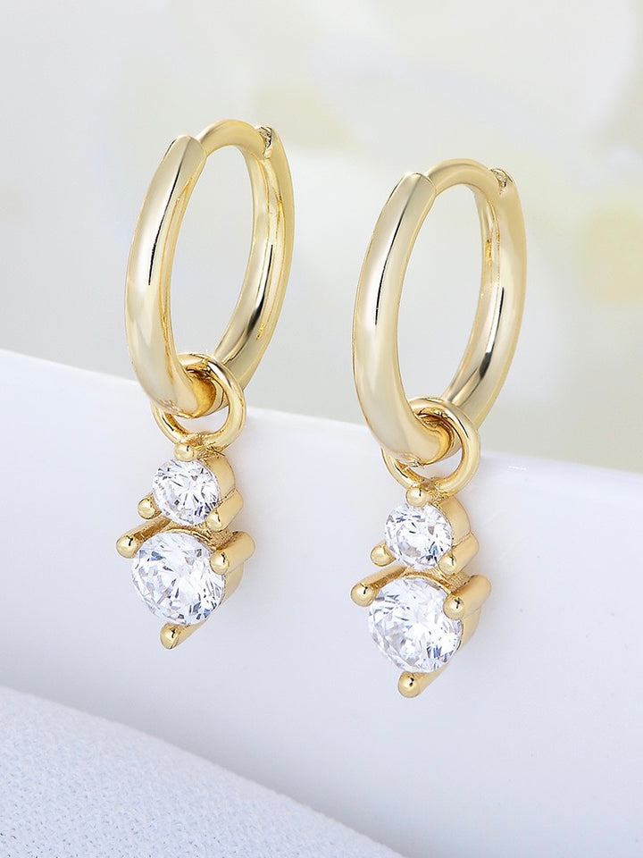 18k gold plated - mini zirconia hoops earring