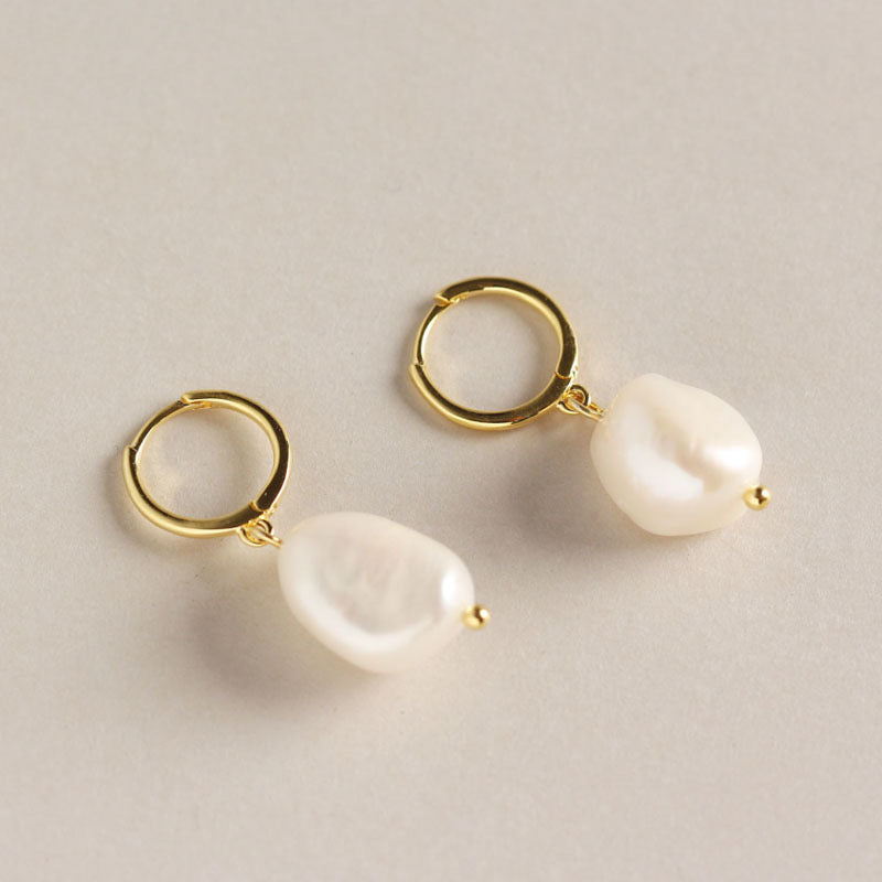 s925 silver single pearl earrings