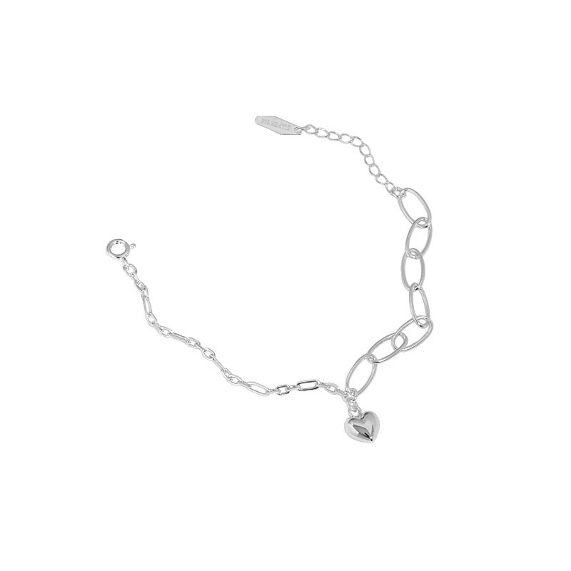 s925 sterling silver -  heart pendant bracelet