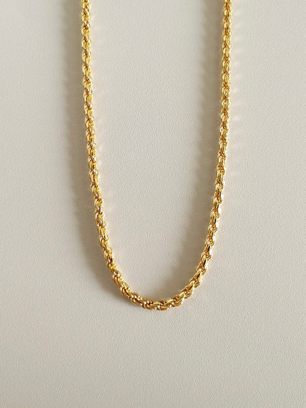 18k gold plated - twist chain choker necklace