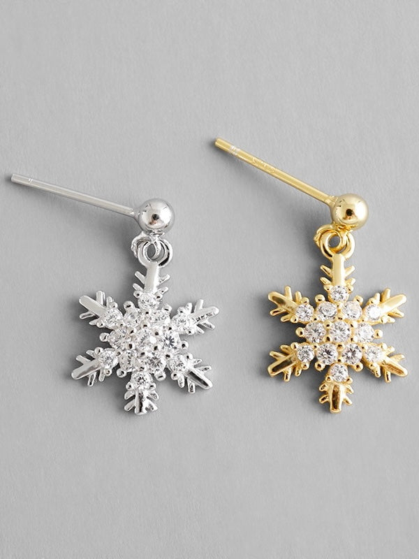 s925 sterling silver - snow flake earrings