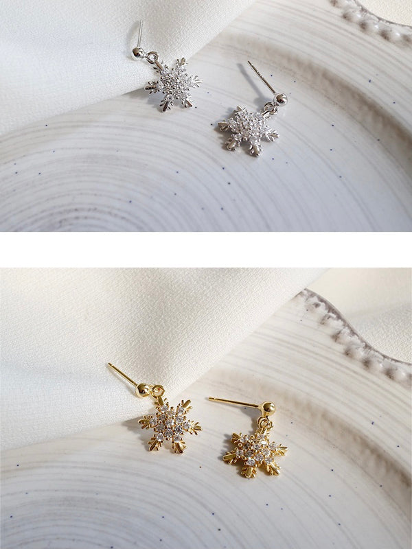 s925 sterling silver - snow flake earrings