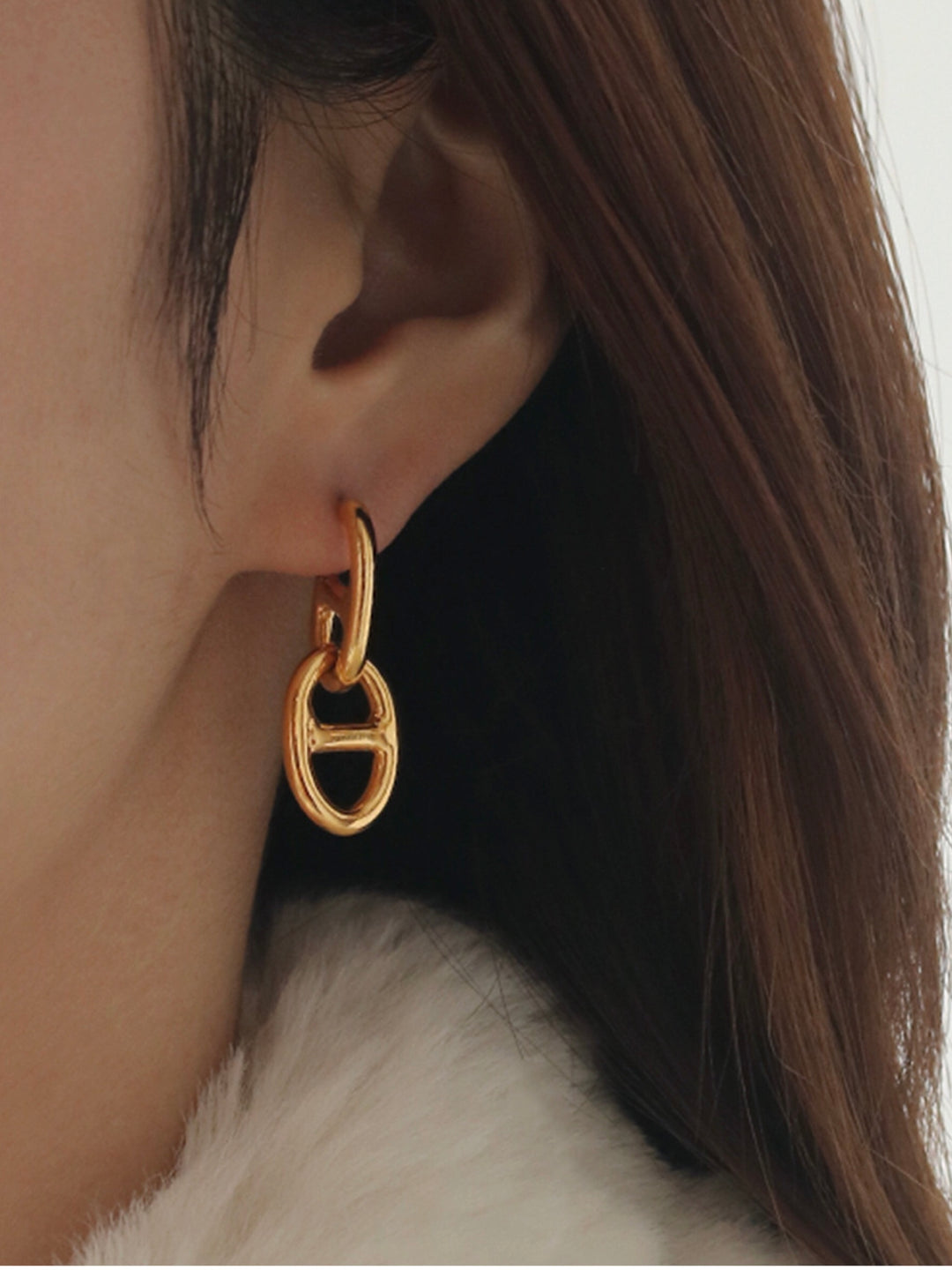 Minimal chain earrings 18k gold plated