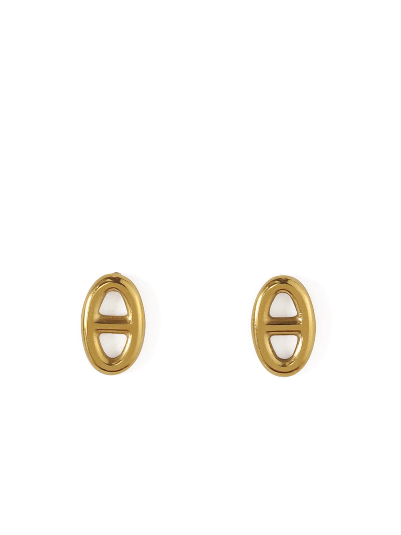 simple chain piece earrings 18k gold plated