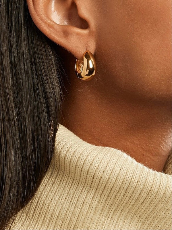 18k gold plated - chunky huggies earrings