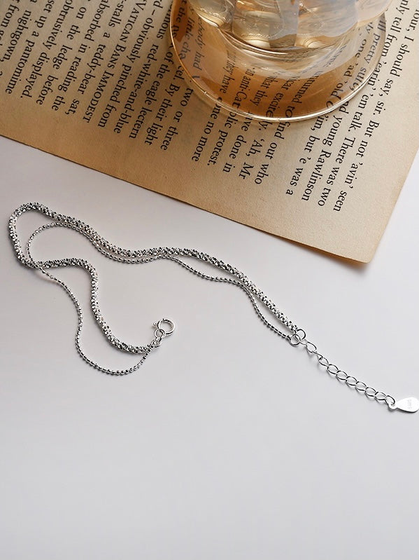 s925 sterling silver - double chain sparkle bracelet 4