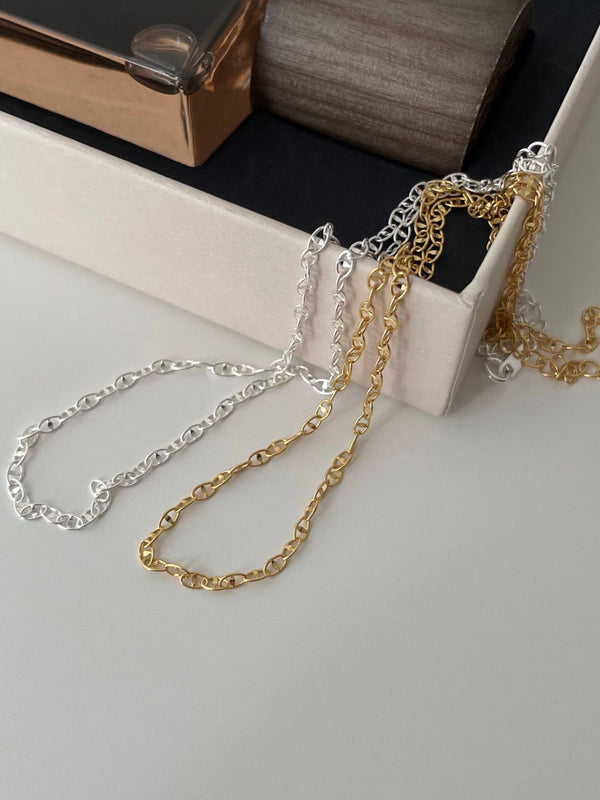 s925 sterling silver - minimal thin chain necklace