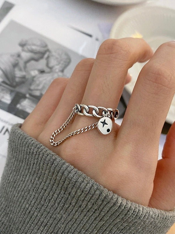 s925 sterling silver - long chain ring