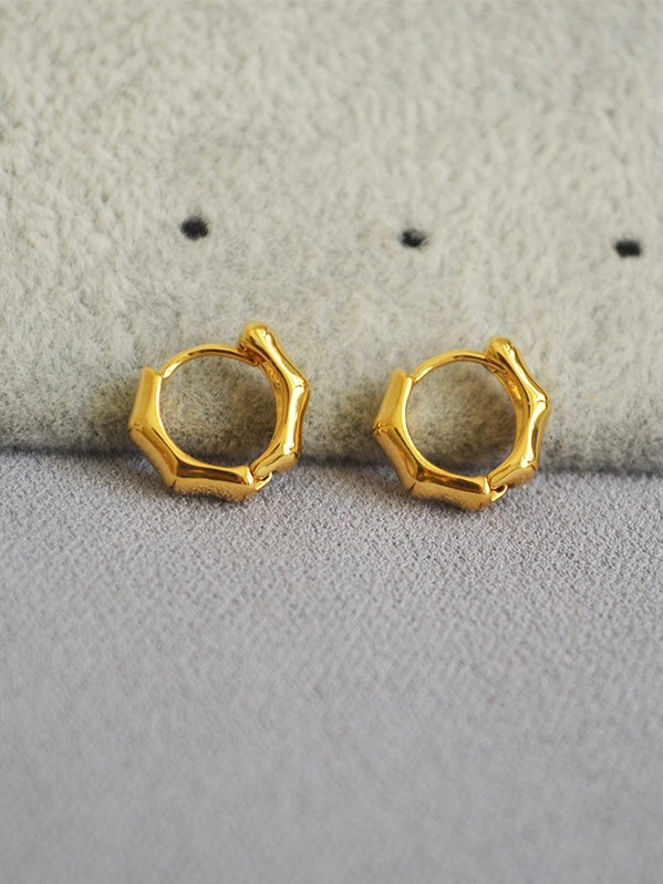 18k gold plated - hexagon huggies