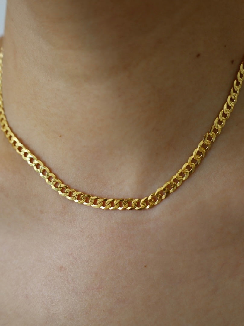 18k gold plated - cuba link chain necklace