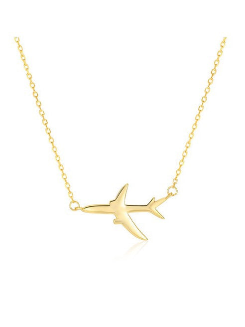 s925 sterling silver - fly with me airplane necklace choker