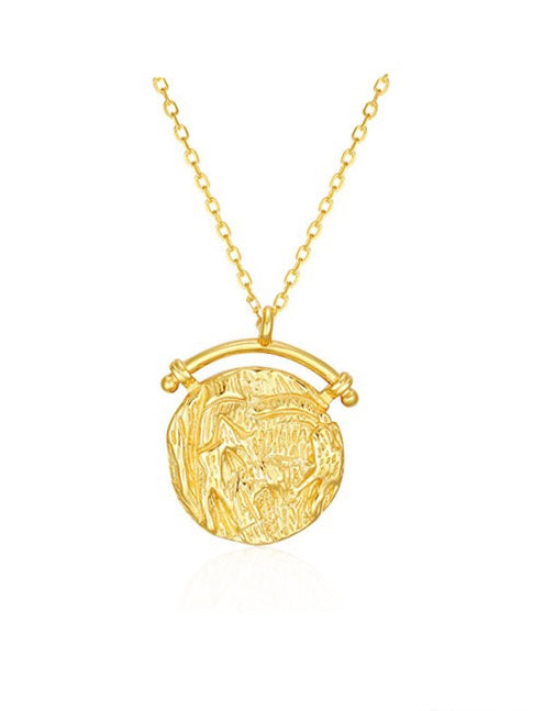 s925 sterling silver - gold coin pendant necklace